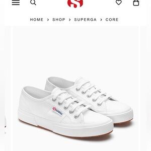 Superga White Low-Top Canvas Sneakers (2750 Cotu-classic -same as Kate Middleton
